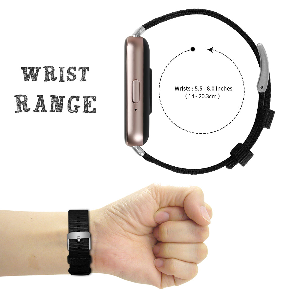 For Samsung Galaxy Fit3 SM-R390 Watch Band Nylon Canvas Strap Replacement - Black For Samsung Galaxy Fit3 SM-R390 Watch Band Nylon Canvas Strap Replacement - Black